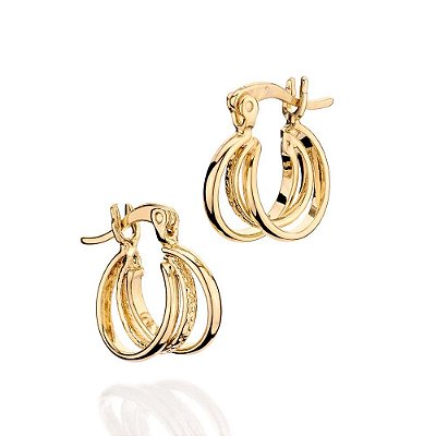 ARGOLA ARO TRIPLO FOLHEADO A OURO. MED 1CM ROMMANEL 523646