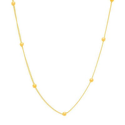 GARGANTILHA FOLHEADO A OURO COM BOLAS DE 3,5MM. MED 42CM ROMMANEL 530290