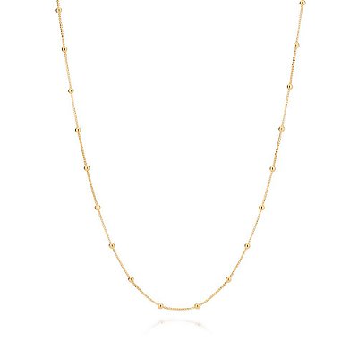COLAR FOLHEADO A OURO BOLAS DE 2,50MM. MED 80CM ROMMANEL 531717