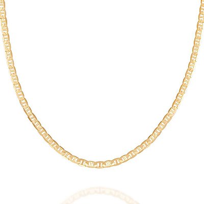 CORRENTE FOLHEADO A OURO FIO ELO LONGO DIAMANTADO. MED 42CM ROMMANEL 530612