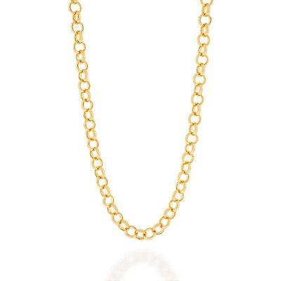 CORRENTE FOLHEADO A OURO FIO ELO PORTUGUÊS GROSSA. MED 42CM ROMMANEL 530561