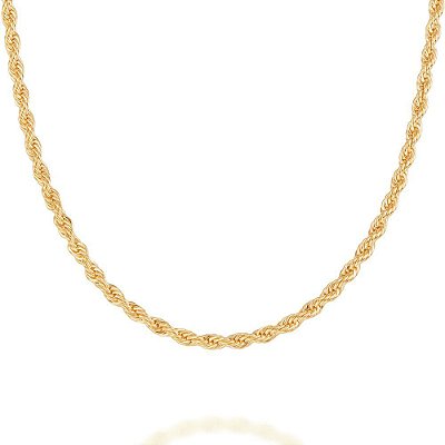 CORRENTE FOLHEADO A OURO FIO BAIANO. MED 50CM ROMMANEL 530742