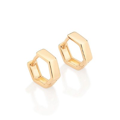 ARGOLA MASCULINA FOLHEADO A OURO FORMATO SEXTAVADA. MED 1,3CM ROMMANEL 526952