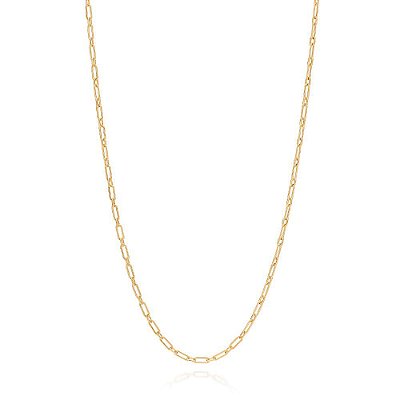CORDÃO MASCULINO FOLHEADO A OURO ELO CADEADO. MED 60CM ROMMANEL 532325