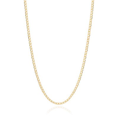 CORDÃO MASCULINO FOLHEADO A OURO ELO BATIDO. MED 50CM ROMMANEL 532328