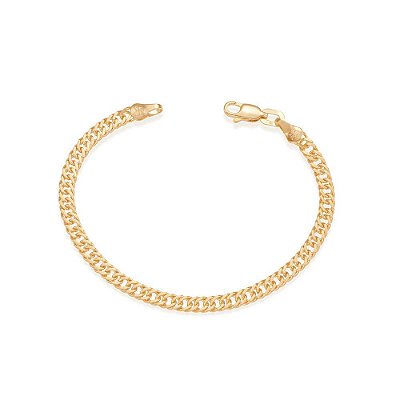 PULSEIRA MASCULINA FOLHEADO A OURO FIO GRUMET. MED 18/19/20/21CM ROMMANEL 550248