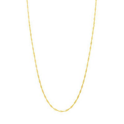 CORRENTE FOLHEADO A OURO FIO CINGAPURA 0,20MM. MED 60CM ROMMANEL 531184