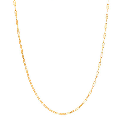 CORRENTE FOLHEADO A OURO FIO COM PEÇAS NAVETES. MED 50CM ROMMANEL 531300