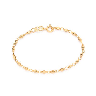 PULSEIRA INFANTIL FOLHEADO A OURO COM BOLINHAS. MED 16CM ROMMANEL 550692