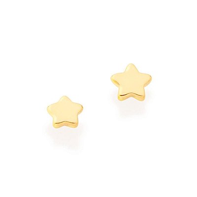 BRINCO PEQUENO FOLHEADO A OURO ESTRELA. MED 0,30CM ROMMANEL 522927