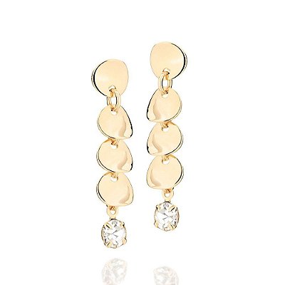 BRINCO FOLHEADO A OURO PEÇAS REDONDAS. MED 3CM ROMMANEL 524647