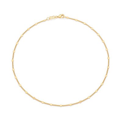 GARGANTILHA INFANTIL FOLHEADO A OURO ELO GRUMET. MED 35CM ROMMANEL 532346