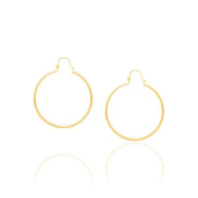 ARGOLA FOLHEADO A OURO ARO LISO. MED 3,5CM ROMMANEL 520281