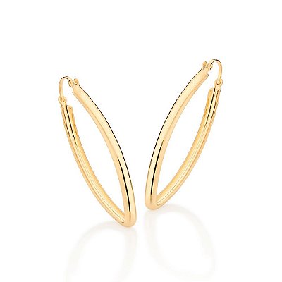 ARGOLA NAVETE FOLHEADO A OURO. MED 4,7CM ROMMANEL 522416
