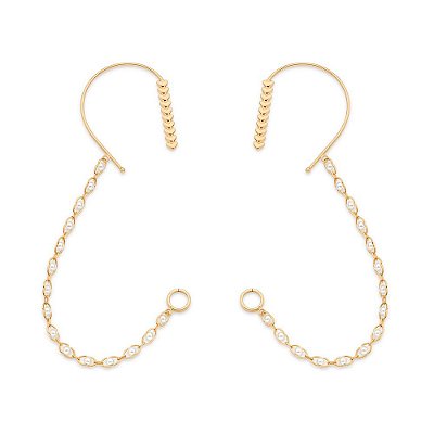 BRINCO PARA FONE DE OUVIDO FOLHEADO A OURO. MED 17,3CM ROMMANEL 526993
