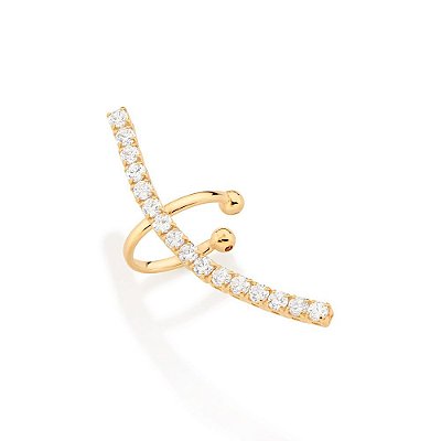 PIERCING DE PRESSÃO FOLHEADO A OURO COM ZIRCÔNIAS. MED 3,3CM ROMMANEL 526996
