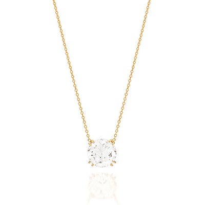 GARGANTILHA FOLHEADO A OURO COM ZIRCÔNIA. MED 50CM ROMMANEL 532357