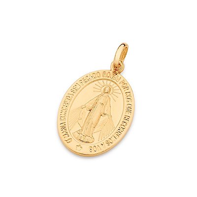 PINGENTE MEDALHA FOLHEADO A OURO NOSSA SENHORA DAS GRAÇAS. MED 3,3CM ROMMANEL 542690