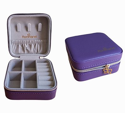PORTA JÓIAS PEQUENO. MED 10CM X 10CM X 5CM COR ROXO ROMMANEL 980807