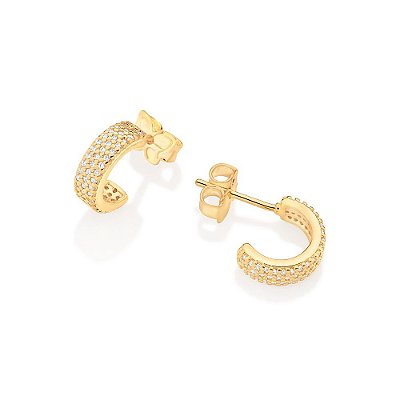 ARGOLA FOLHEADO A OURO COM ZIRCÔNIAS. MED 1,1CM ROMMANEL 527094