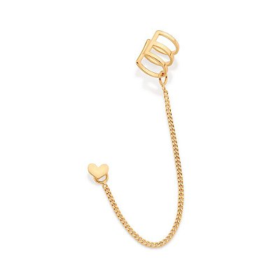 BRINCO CORAÇÃO COM PIERCING DE PRESSÃO FOLHEADO A OURO. MED 9CM ROMMANEL 527073