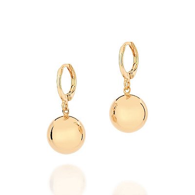 ARGOLA FOLHEADO A OURO COM BOLA DE 12MM. MED 2,7CM ROMMANEL 527076