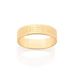 ALIANÇA RELIGIOSA FOLHEADO A OURO 5MM ROMMANEL 513287