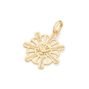 PINGENTE FOLHEADO A OURO OS DONS DO ESPÍRITO SANTO. MED 2,7CM ROMMANEL 542683
