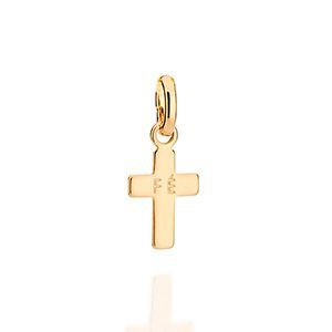 PINGENTE FOLHEADO A OURO CRUZ ESCRITO FÉ. MED 1,5CM ROMMANEL 542657