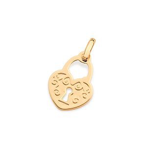 PINGENTE FOLHEADO A OURO CADEADO CORAÇÃO. MED 1,9CM ROMMANEL 542673