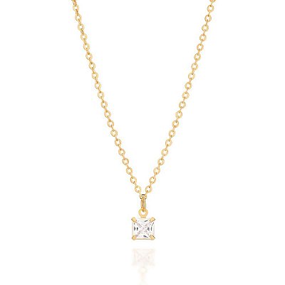 GARGANTILHA MÊS DE ABRIL FOLHEADO A OURO COM ZIRCÔNIA BRANCO. MED 50CM ROMMANEL 532394