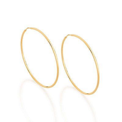 ARGOLA ARO FINO FOLHEADO A OURO. MED 5CM ROMMANEL 522014