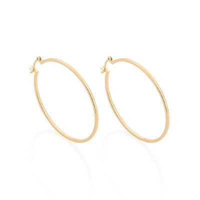 ARGOLA FOLHEADO A OURO COM FIO QUADRADO. MED 4,7CM ROMMANEL 522900