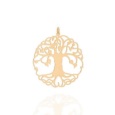 PINGENTE MANDALA FOLHEADO A OURO ÁRVORE DA VIDA. MED 5,2CM ROMMANEL 542255