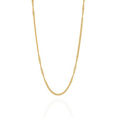 CORRENTE FOLHEADO A OURO FIO GRUMET TORCIDO. MED 42CM ROMMANEL 530694