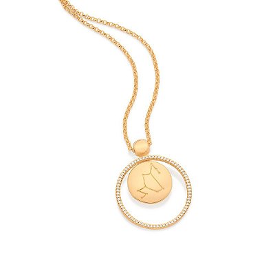 GARGANTILHA CONSTELAÇÃO DE FÊNIX FOLHEADO A OURO. MED 50CM ROMMANEL 532436