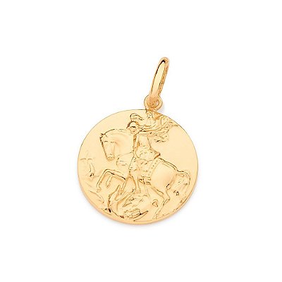 PINGENTE MASCULINO FOLHEADO A OURO SÃO JORGE. MED 3,4CM ROMMANEL 542707