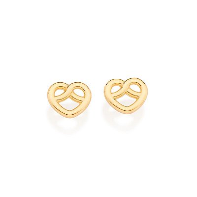 BRINCO FOLHEADO A OURO CORAÇÃO INFINITO. MED 0,8CM ROMMANEL 527121