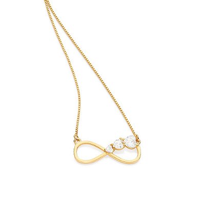GARGANTILHA INFINITO FOLHEADO A OURO COM ZIRCÔNIAS. MED 50CM ROMMANEL 532435
