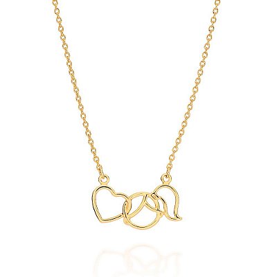 GARGANTILHA FOLHEADO A OURO AMOR CONECTADO MENINA. MED 50CM ROMMANEL 532431