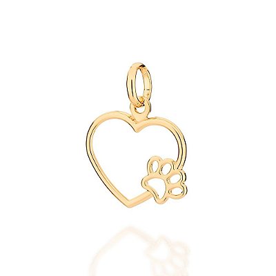 PINGENTE CORAÇÃO FOLHEADO A OURO MÃE DE PET. MED 2,3CM ROMMANEL 542696