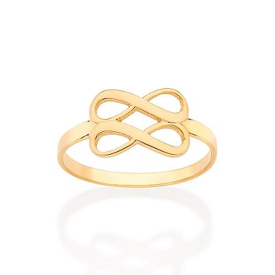 ANEL FOLHEADO A OURO DUPLO INFINITO ROMMANEL 513348