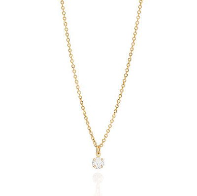 COLAR PONTO DE LUZ FOLHEADO A OURO COM ZIRCÔNIA. MED 60CM ROMMANEL 532448