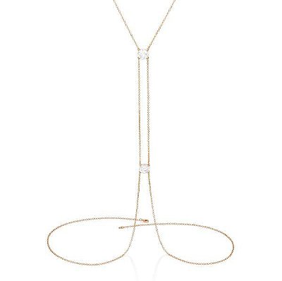 BODY CHAIN FOLHEADO A OURO COM ZIRCÔNIAS. MED 42CM ROMMANEL 532447