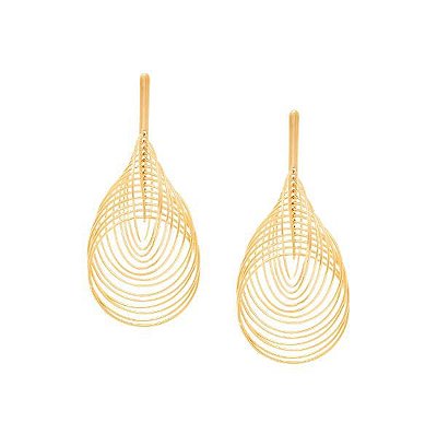 BRINCO FOLHEADO A OURO FORMADO POR FIOS. MED 5,9CM ROMMANEL 523609