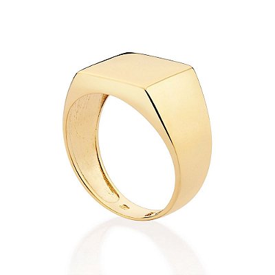 ANEL MASCULINO QUADRADO FOLHEADO A OURO ROMMANEL 513368