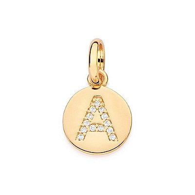 PINGENTE FOLHEADO A OURO LETRA COM ZIRCÔNIAS. MED 1,3CM ROMMANEL 542722