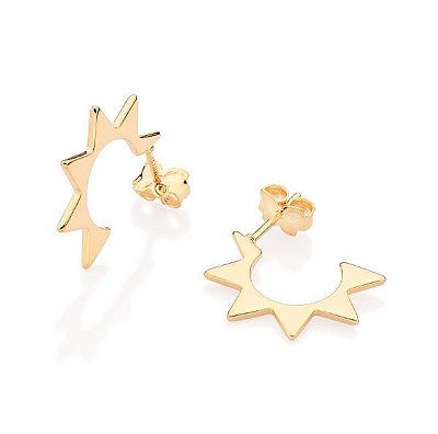 ARGOLA FOLHEADO A OURO FORMATO SOL. MED 2,1CM ROMMANEL 527173