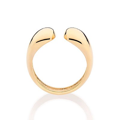 ANEL AJUSTÁVEL FOLHEADO A OURO COM PONTAS ARREDONDADAS ROMMANEL 513378