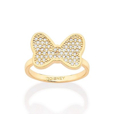 ANEL FOLHEADO A OURO LAÇO DA MINNIE COM ZIRCÔNIAS ROMMANEL 513424